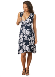 Angel Maternity Navy Floral Wrap Dress