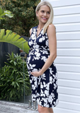Angel Maternity Navy Floral Wrap Dress