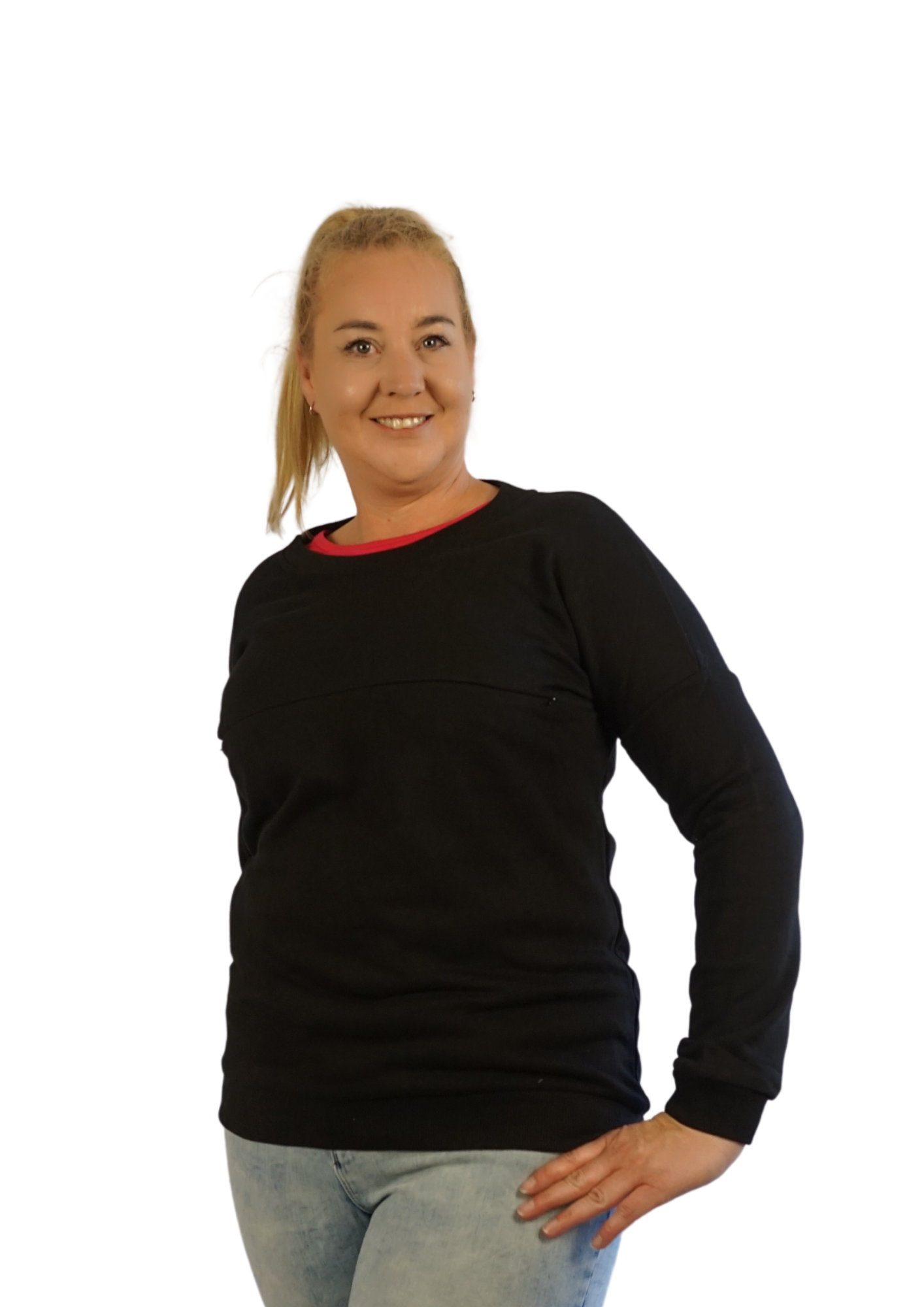 Alyssa Horizontal Zip Jumper - Black