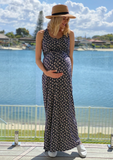 Navy Floral Print Maxi Dress