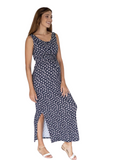 Navy Floral Print Maxi Dress