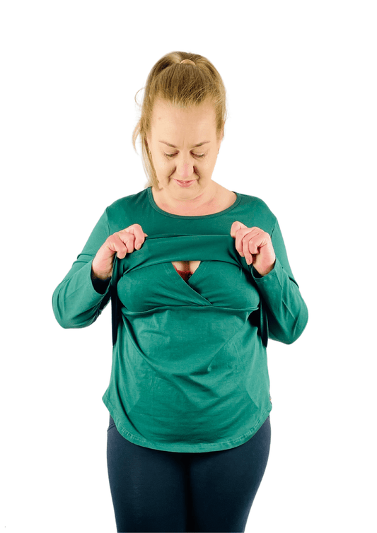Emma Long Sleeve Basic - Green - Latchwear