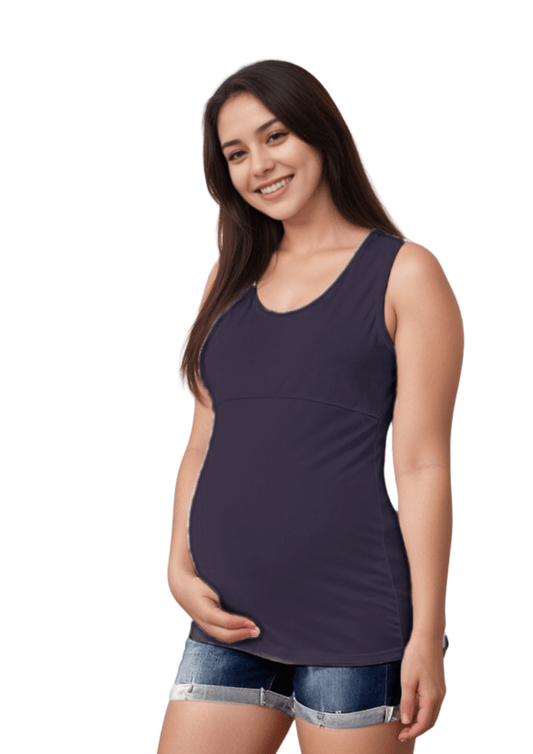 Lily Horizontal Zip Singlet - Navy - Latchwear