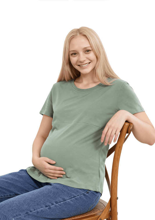 Luna - Horizontal Zip Tee - Sea Green - Latchwear