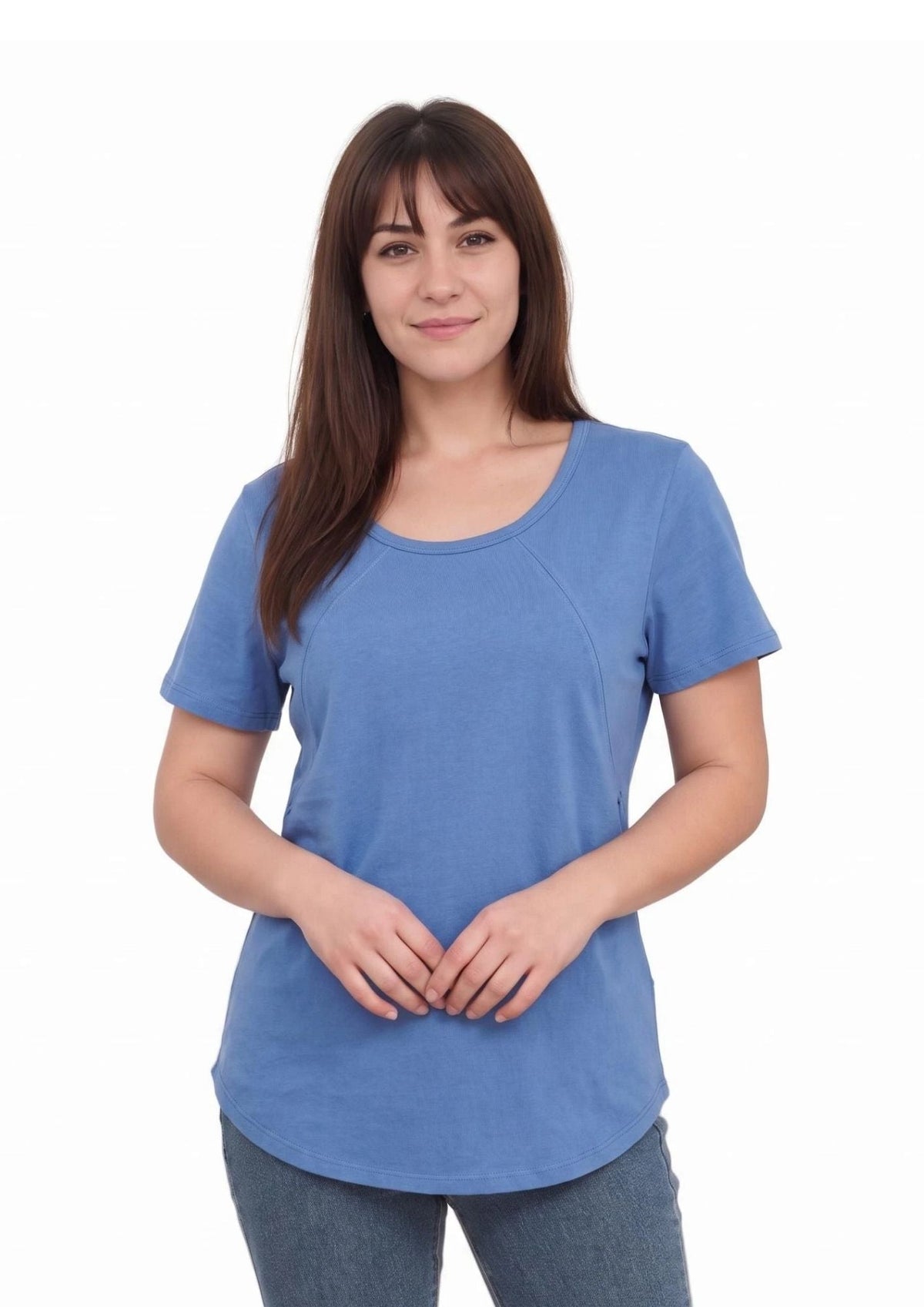 Mia Zip Tee - Blue - Latchwear
