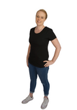Mia Zip Tee - Black