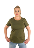 Mia Zip Tee - Khaki
