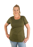 Mia Zip Tee - Khaki