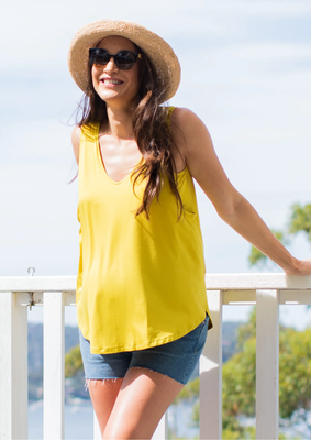 Angel Maternity Swing Tank - Lemon