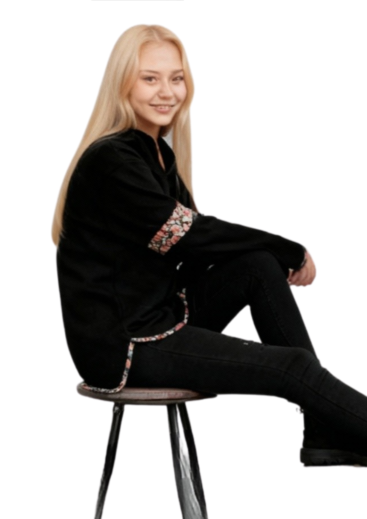 Addie Hoody - Black & Floral