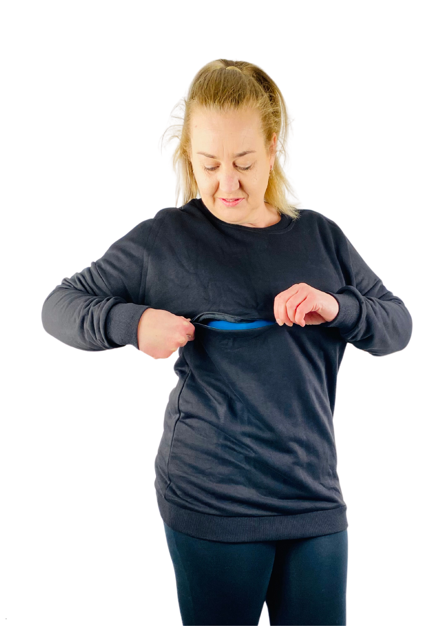 Alyssa Horizontal Zip Jumper - Black