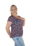 Annie - Floral Tee - Navy