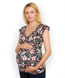 Emma - Cross Front - Black Floral