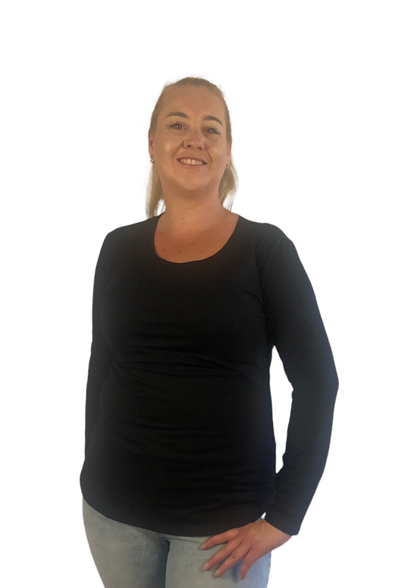 LATCH Pressed - Pretty floral with logo on Chloe Zip Top - XSmall