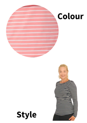 Ella Basic Long Sleeve - Pink Bubblegum Stripe