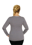 Ella Basic Long Sleeve - Navy Stripe