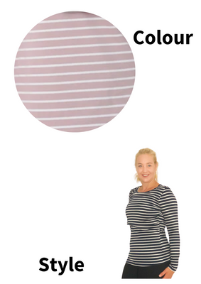 Ella Basic Long Sleeve - Purple Pastel Stripe