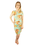 Isla - Bodycon Dress - Green Floral