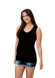 Lily Horizontal Zip Singlet - Black