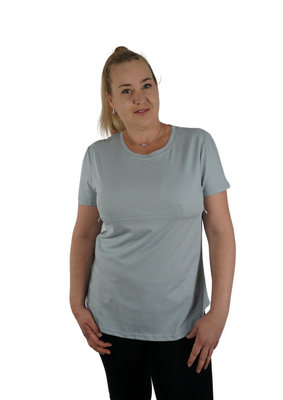 Luna - Horizontal Zip Tee - Powder Blue