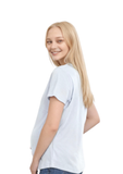 Luna - Horizontal Zip Tee - Powder Blue