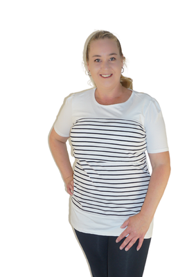 Melanie - Long Tee White Stripe