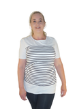 Melanie - Long Tee White Stripe