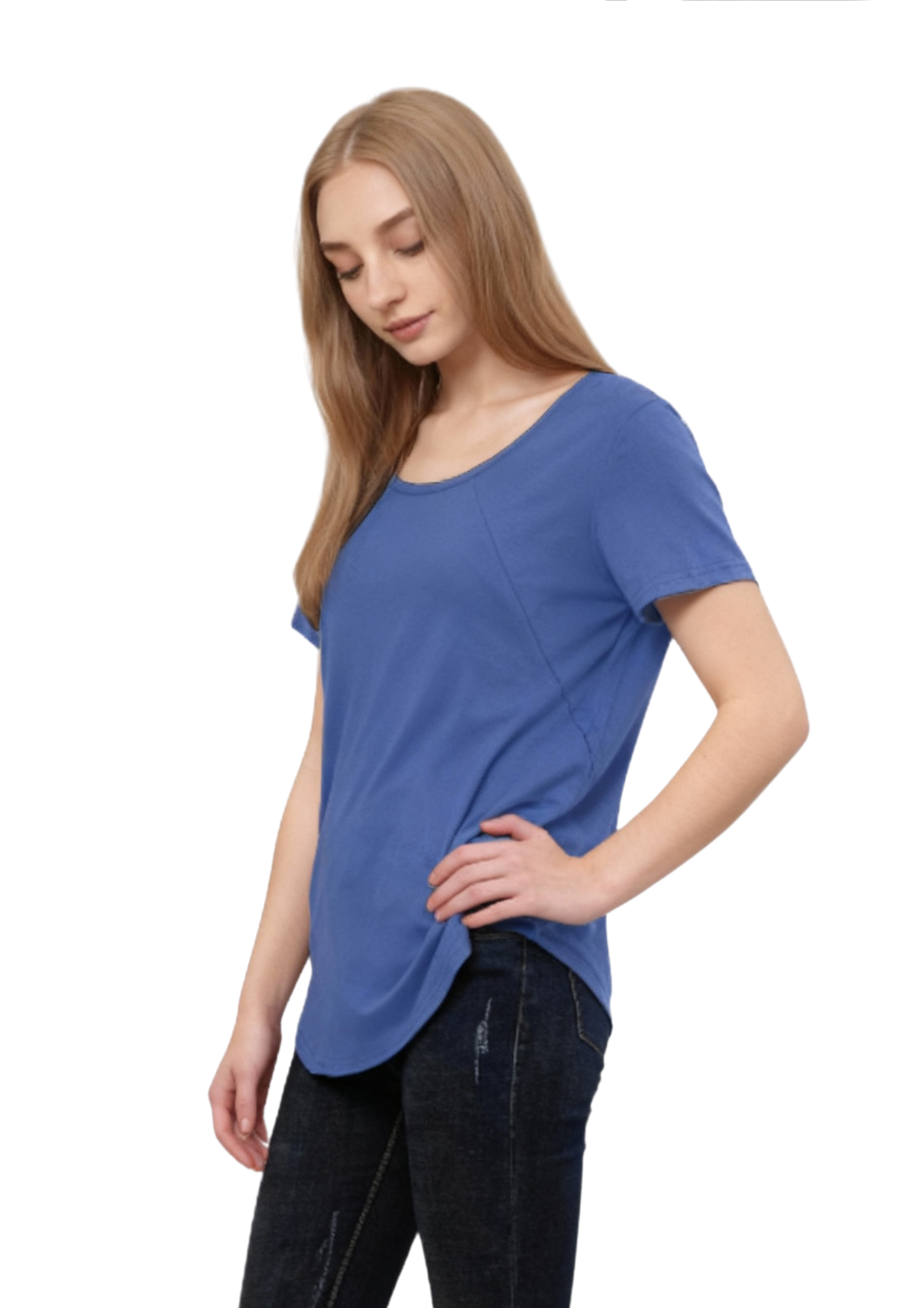 Mia Zip Tee - Blue