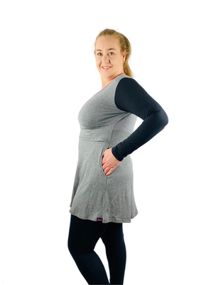 Sadie Tunic with POCKETS - Grey & Black