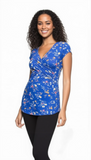 Emma - Cross Front - Royal Blue Floral