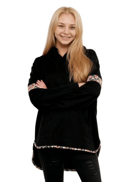 Addie Hoody - Black & Floral - Latchwear