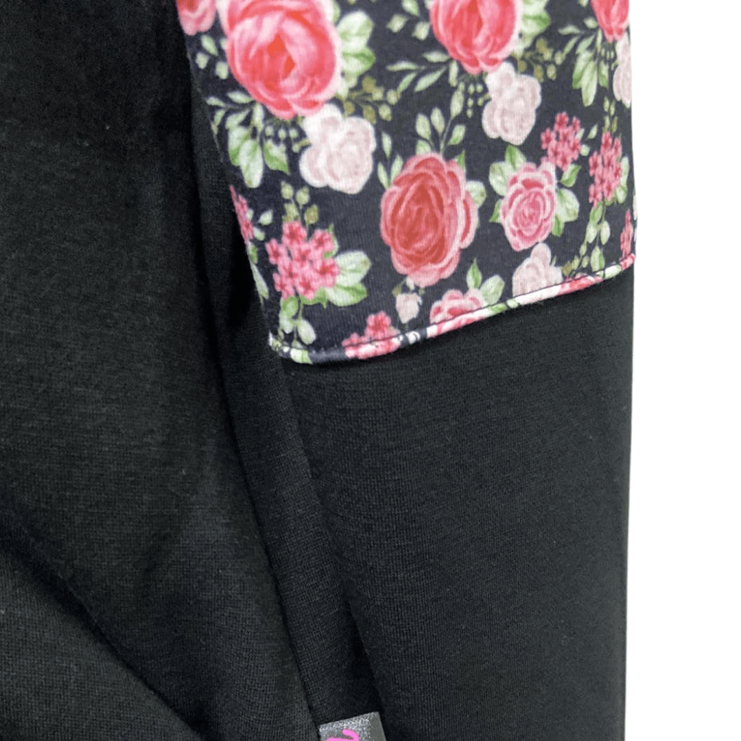 Addie Hoody - Black & Floral - Latchwear
