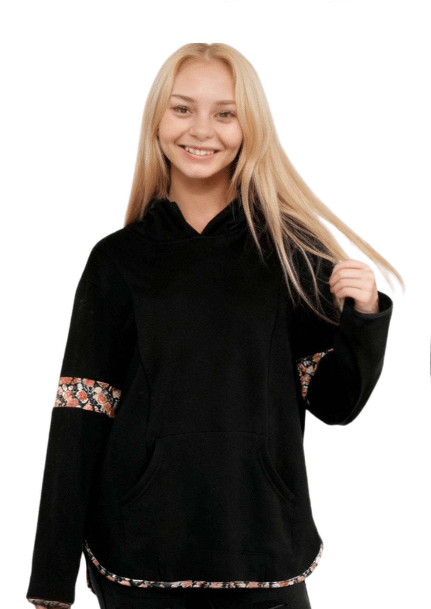 Addie Hoody - Black & Floral - Latchwear
