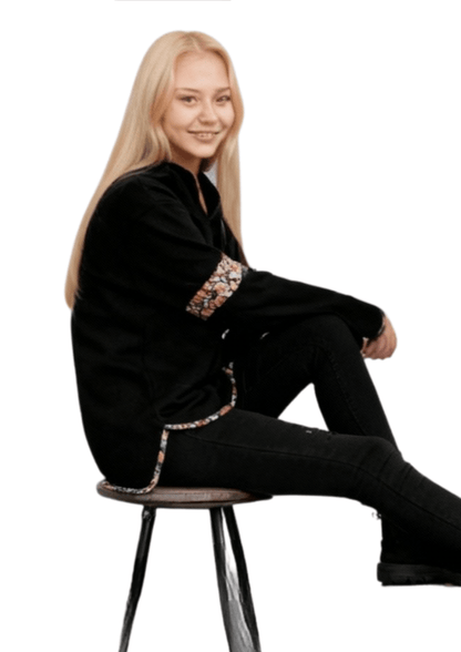 Addie Hoody - Black & Floral - Latchwear