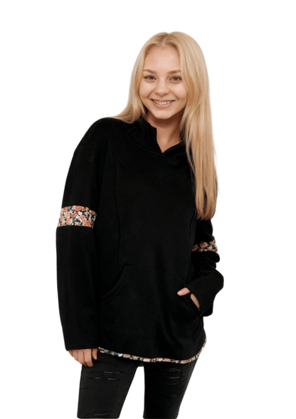 Addie Hoody - Black & Floral - Latchwear