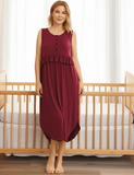 Adeline - Soft Midi Dress - Wine - Latchwear