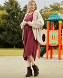 Adeline - Soft Midi Dress - Wine - Latchwear