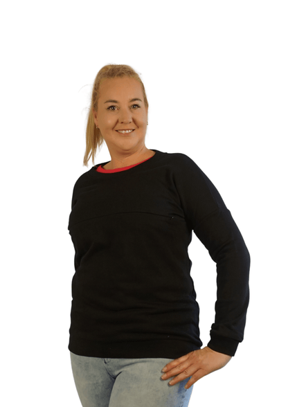 Alyssa Horizontal Zip Jumper - Black - Latchwear