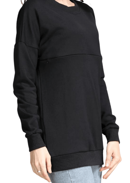 Alyssa Horizontal Zip Jumper - Black - Latchwear