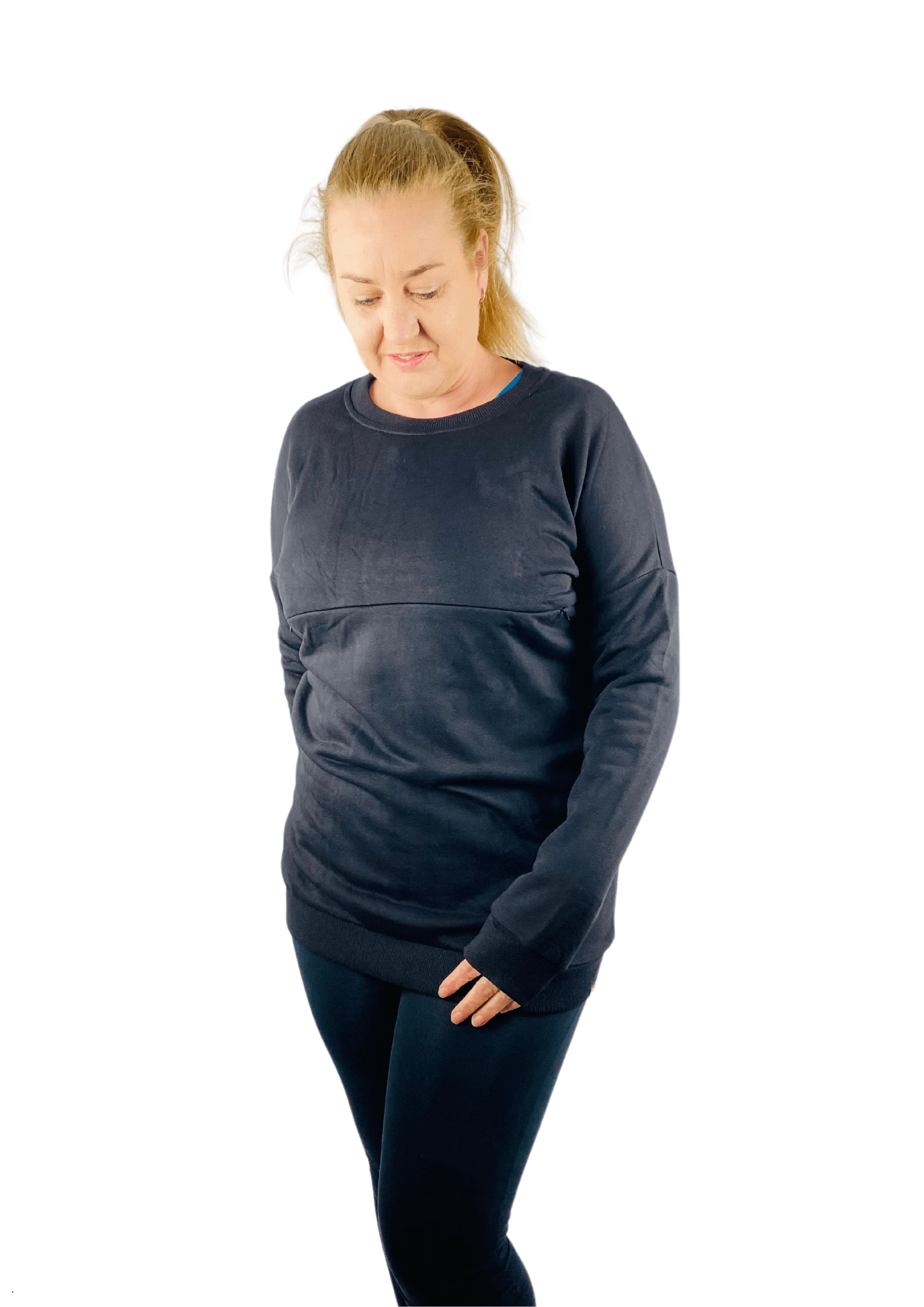 Alyssa Horizontal Zip Jumper - Black - Latchwear