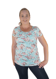 Annie - Floral Tee - Mint Floral - Latchwear