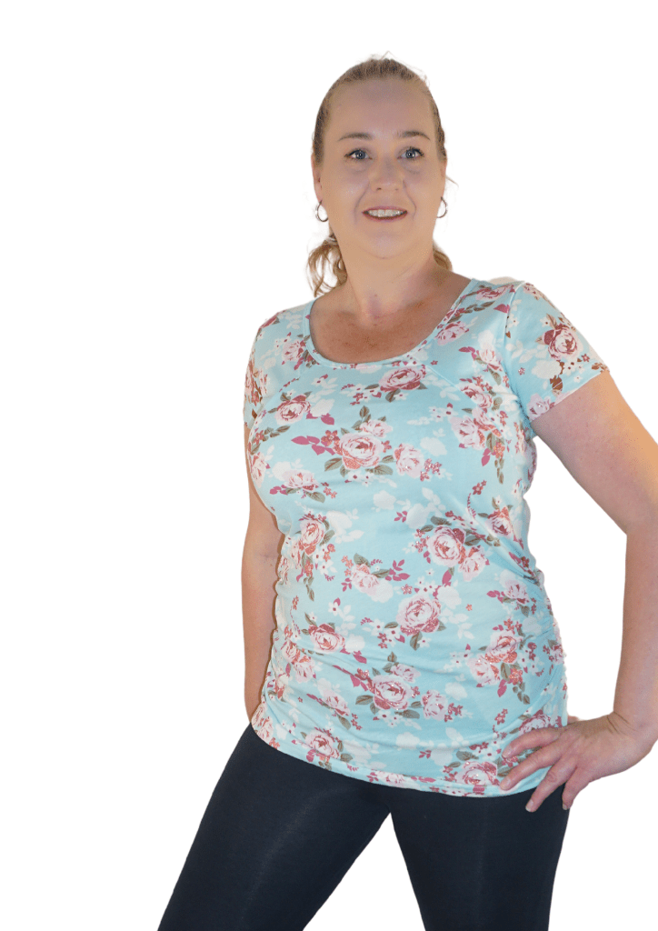 Annie - Floral Tee - Mint Floral - Latchwear