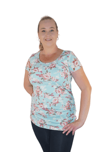 Annie - Floral Tee - Mint Floral - Latchwear