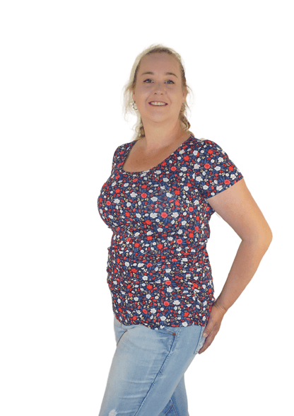 Annie - Floral Tee - Navy - Latchwear