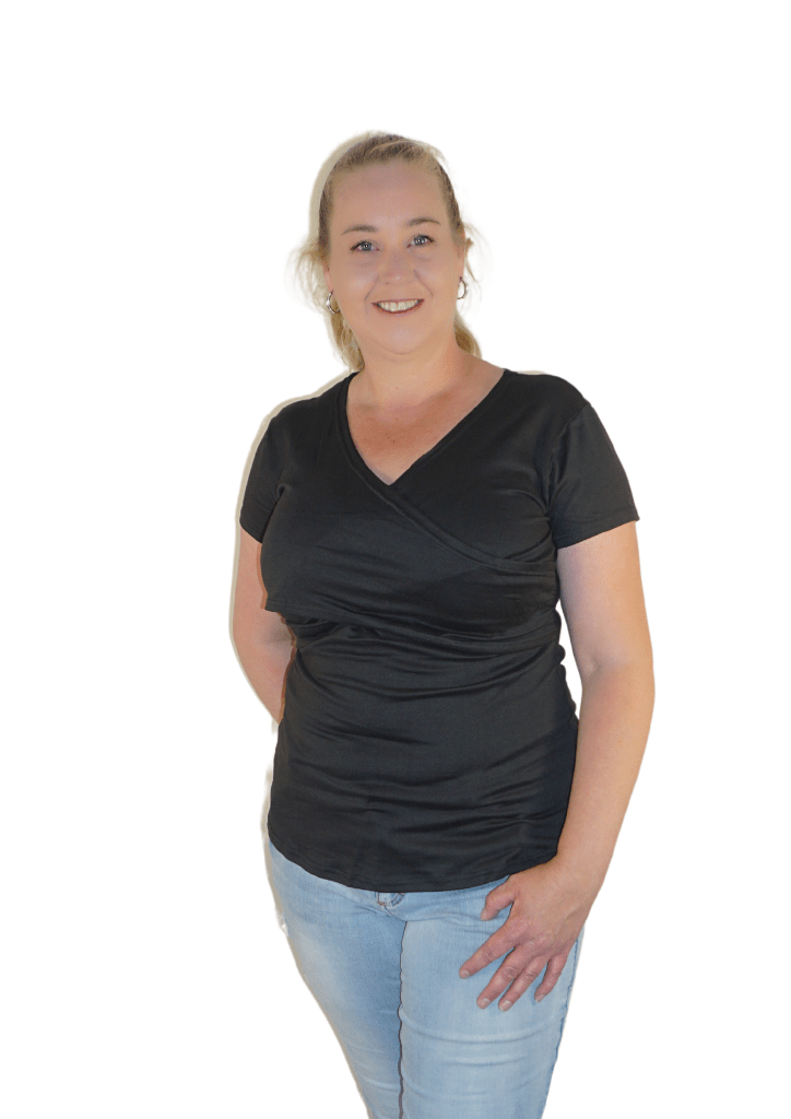 Emma - Cross Front - Black - Latchwear