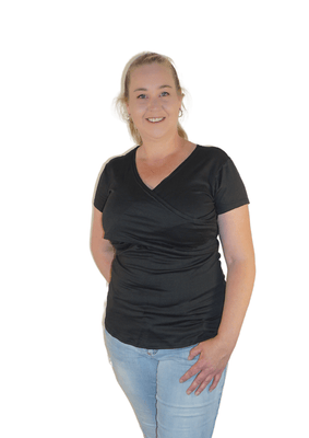 Emma - Cross Front - Black - Latchwear