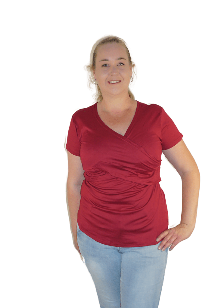 Emma - Cross Front - Burgandy - Latchwear