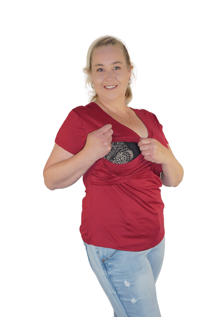 Emma - Cross Front - Burgandy - Latchwear