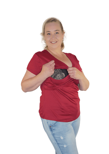 Emma - Cross Front - Burgandy - Latchwear