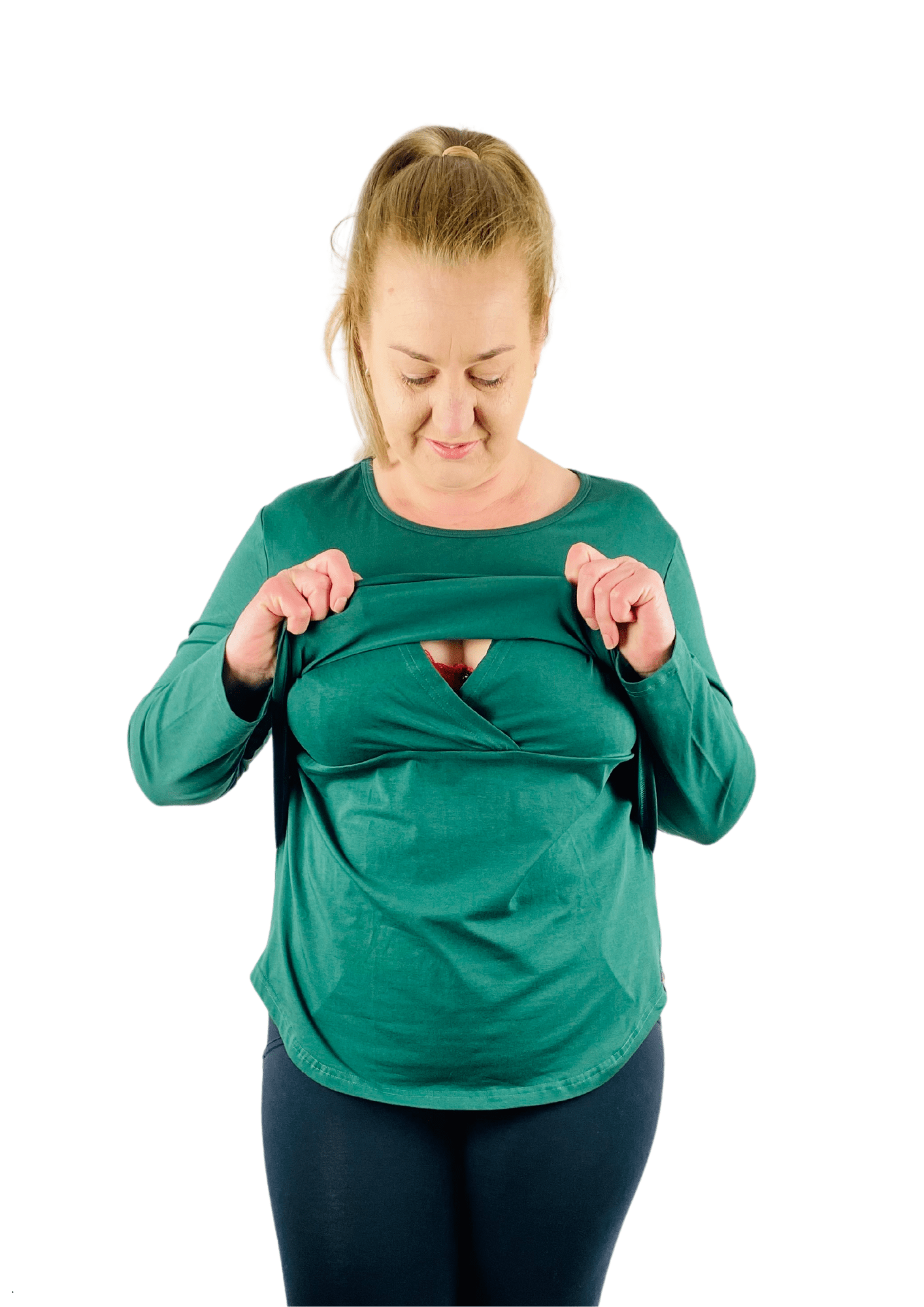 Emma Long Sleeve Basic - Green - Latchwear